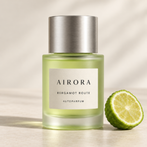 Airora Bergamot Route – Autoparfum – AI-verpakkingsconcept