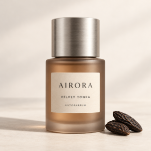 Airora Velvet Tonka – Autoparfum – AI-verpakkingsconcept